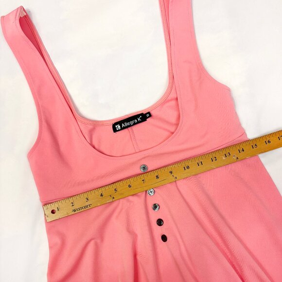 Allegra K pink pinafore suspender skirt size Medium - Picture 2 of 6